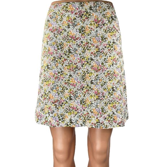 Ann Taylor LOFT Women's Multicolor Floral High Waist A Line Mini Dress Size 8 - Picture 1 of 5